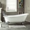 Aqua Eden Clawfoot Bathtubs, 66.94 L, 30.69 W, White/Polished Chrome, Cast Iron VCT7D673122ZB1 - alternate 4